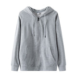 Zip Hood Loose Drop Shoulder Sweatshirt