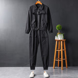 Men's Fashion Casual Long Sleeve Jumpsuits Cotton Blend Coverall