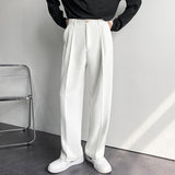 Business Casual Simple Classic Solid Color Drape Pants