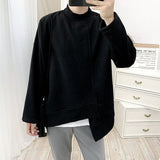 Asymmetric Half High Collar Sweatshirt