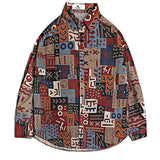 Vintage Shirts | Geometric Patterns Loose Men's Long Sleeve Shirt