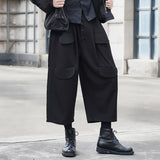 Men Japanese Dark Casual Loose Wide Leg Pants