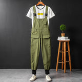 Men's Vintage Bib Overalls Fashion Slim Fit Jumpsuit with Pockets