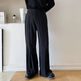 Pleated Flared Casual Trousers