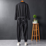 Men's Fashion Casual Long Sleeve Jumpsuits Cotton Blend Coverall