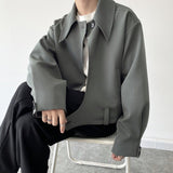 Men's Irregular Placket Cropped Jacket