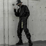 Men's Fashion Casual Long Sleeve Jumpsuits Retro Casual Cargo Trousers Jumpsuit