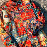 Vintage Shirts | Floral Patterns Hawaiian Graffiti Men's Long Sleeve Shirt