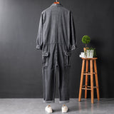 Men's Fashion Casual Long Sleeve Jumpsuits Cotton Blend Coverall