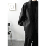 Black Waist Buckle Casual Trench Coat