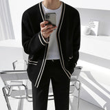 Men's Vintage Colorblock V-Neck Knit Cardigan