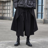 Men Japanese Dark Casual Loose Wide-leg Cropped Culottes