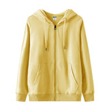 Zip Hood Loose Drop Shoulder Sweatshirt