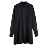 Japanese Dark Drop Shoulder Loose Long Sleeve Shirt