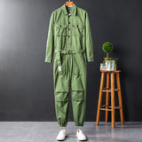 Men's Fashion Casual Long Sleeve Jumpsuits Cotton Blend Coverall