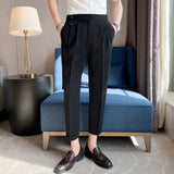 Men's Business Casual Drape Solid Color Suit Pants
