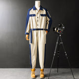 American Vintage Long Sleeve Button-Front Work Coverall with Multi Pockets