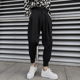 Men's Casual Solid Color Elastic High Waisted Pants