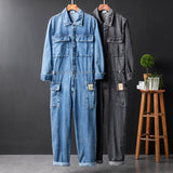 Men's Fashion Casual Long Sleeve Jumpsuits Cotton Blend Coverall