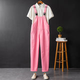 Men's Vintage Bib Overalls Fashion Relaxed Slim Fit Jumpsuit with Pockets