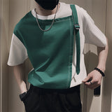 Men's Business Casual Fake Two Piece Stitching Top Short Sleeve T-Shirt