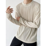 Pleated Stretch Long Sleeve T-shirt