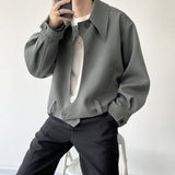 Men's Irregular Placket Cropped Jacket