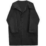 Loose hooded single-breasted trench coat