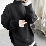 Men's Japanese Simple Solid Color Half Turtleneck Pullover Sweater