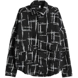 Men's Hip Hop Dark Loose Plaid Shirts