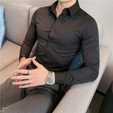 Men's Business Stretch Slim Long Sleeve Shirt