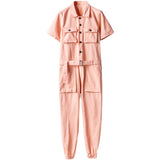 American Vintage Jumpsuits Short Sleeve Casual Stylish Rompers Coverall