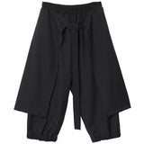 Men's Oversized Loose Cropped Pants Loose Fit Elastic Waist Wide Leg Baggy Harem Pants