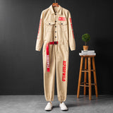 Men's Fashion Casual Long Sleeve Jumpsuits Cotton Blend Coverall