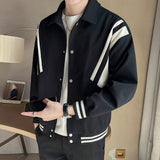 Casual Loose Black and White Contrast Jacket