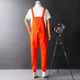 Men's Functional Wind Bib Overalls Fashion Slim Fit Jumpsuit with Adjustable Straps and Convenient Tool Pockets