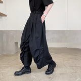 Japanese Retro Dark Pleated Loose Straight Wide Leg Pants