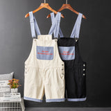 Bib Overall Shorts Above Knee Length Rompers Walk Dungaree Jumpsuit Relaxed Fit