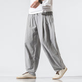 Mens Cotton Linen Drawstring Pants Elastic Waist Casual Jogger Yoga Pants