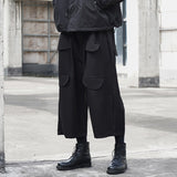 Men Japanese Dark Casual Loose Wide Leg Pants