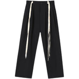 Men's Casual Streamers Bandage Loose Wide Leg Pants