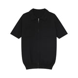 Men's Vintage Knit Short Sleeve Zip T-Shirt