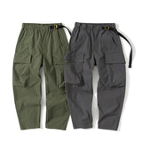 Japanese Outdoor Belt Elastic Waist Loose Cargo Pants