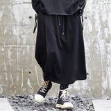 Mens Skirts Loose Gothic Black Wide Leg Harajuku Harem Pants