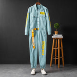 Men's Fashion Casual Long Sleeve Jumpsuits Cotton Blend Coverall