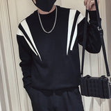 Men's Business Black and White Color Block Sweatershirt