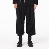 Men's Dark Casual Straight Wide Leg Cropped Pants