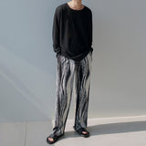 Men's Casual Pleated Straight Leg Wide Leg Pants