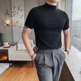 Half High Neck Knitted T-shirt