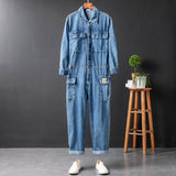 Men's Fashion Casual Long Sleeve Jumpsuits Cotton Blend Coverall